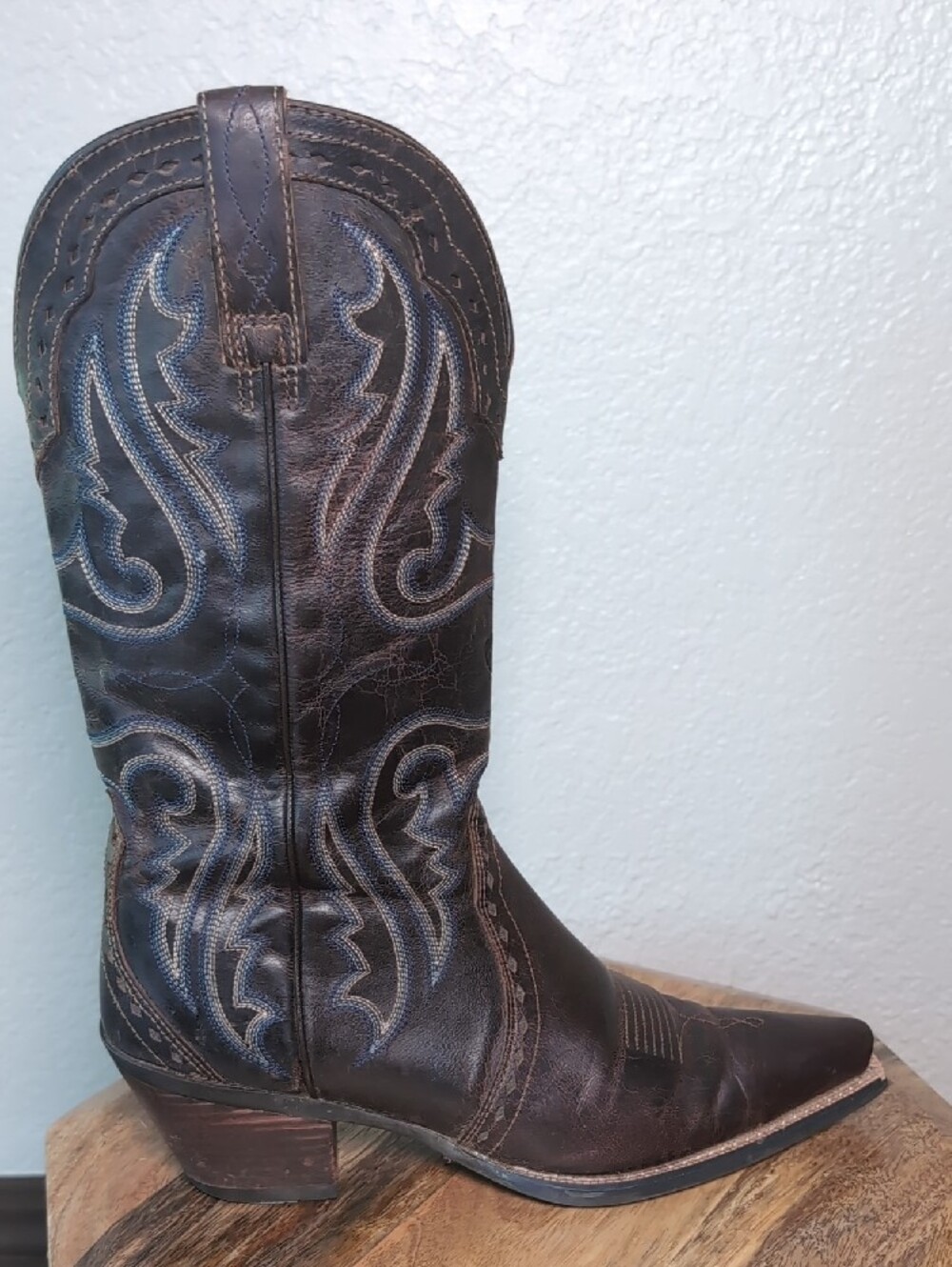 Ariat Heritage X-Toe Dark Brown Leather Western Cowgirl Boots - Picture 3 of 14